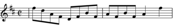 Transcription of first 2 bars of Chicken Reel
