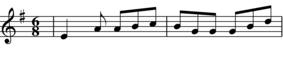 Transcription of first 2 bars of Séamus O'Shanahan's