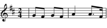 Transcription of first 2 bars of [untitled]
