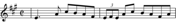 Transcription of first 2 bars of Clare Reel