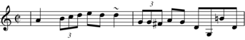 Transcription of first 2 bars of Marty Fahey's