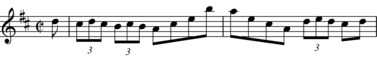 Transcription of first 2 bars of Cuckoo's Nest