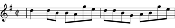 Transcription of first 2 bars of Ballinakill