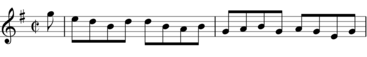 Transcription of first 2 bars of Last House in Ballymakea