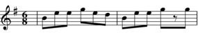 Transcription of first 2 bars of Geese in the Bog