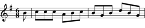 Transcription of first 2 bars of January's Lamentation