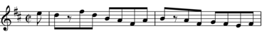 Transcription of first 2 bars of Trip to Peterswell