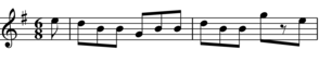 Transcription of first 2 bars of Horse-Shoe Bend