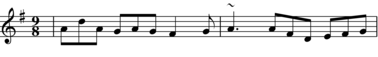 Transcription of first 2 bars of Furnill's Frolic