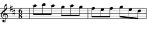Transcription of first 2 bars of Morning Gallop