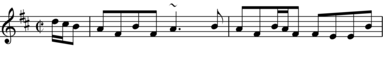 Transcription of first 2 bars of Old Timer