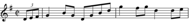 Transcription of first 2 bars of Hangman's Rope