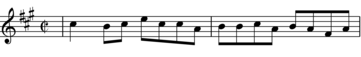 Transcription of first 2 bars of Dog in the Fog