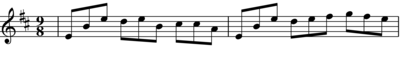 Transcription of first 2 bars of Nancy's Rattle